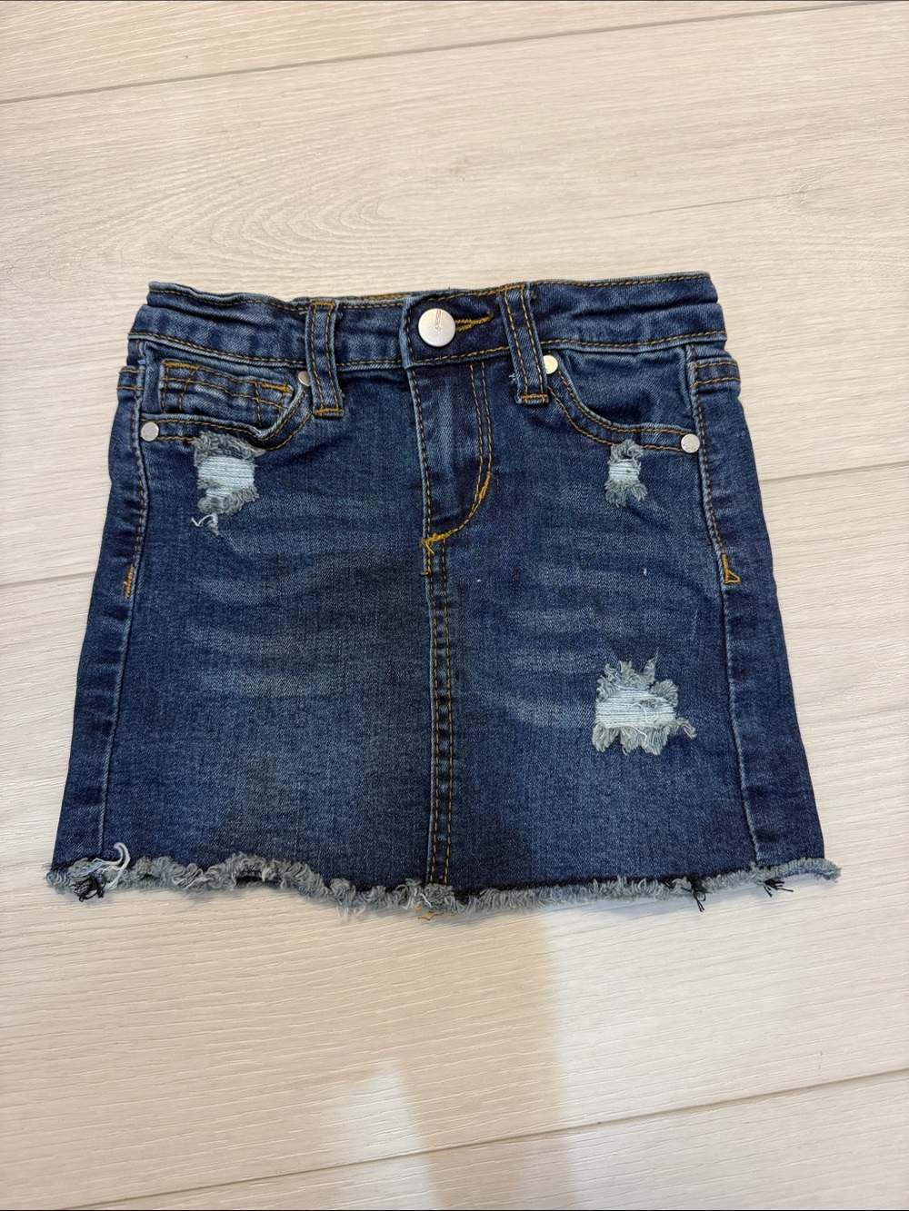 Joe's Jeans Distressed Dark Blue Denim Mini Skirt